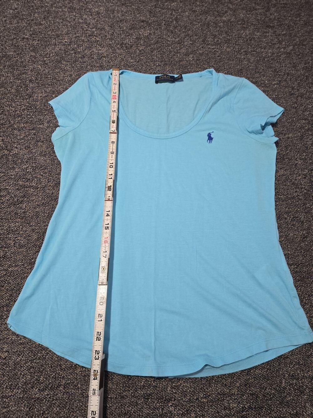 Polo Ralph Lauren Women's Scoop Neck Shirt Medium Light Blue
